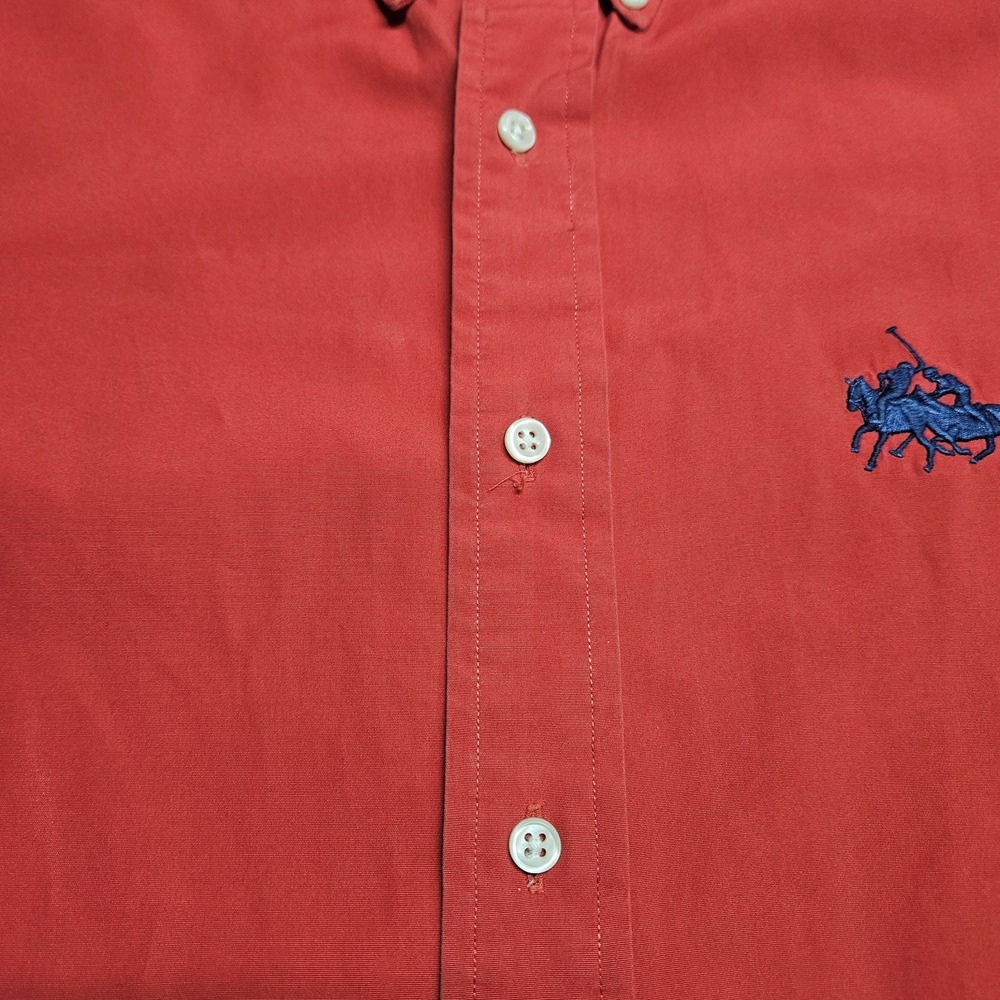 RALPH LAUREN M Classic Double Big Pony Logo Long Sleeves Button Down Red Shirt - Picture 5 of 16